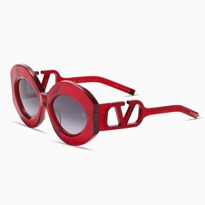 New! Valentino V SOUL II VLS 128C Chic Red Sunglasses, Authentic